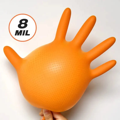 Heavy Duty Orange Nitrile Gloves (10-Pack)