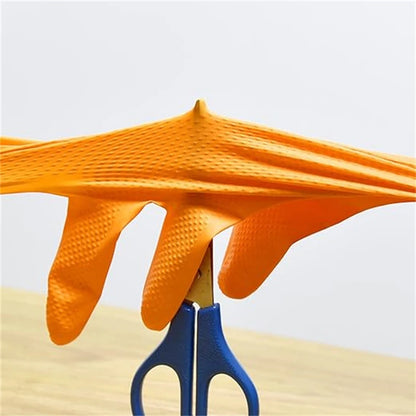 Heavy Duty Orange Nitrile Gloves (10-Pack)